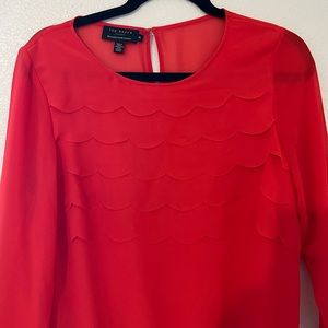 Red ruffle Ted Baker Top